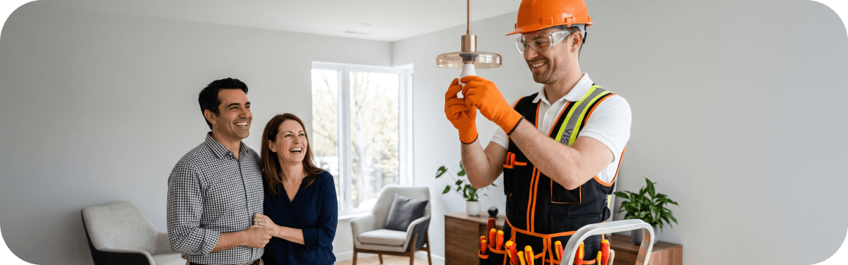 TEKTO CNCT electrician shaking hands with a client